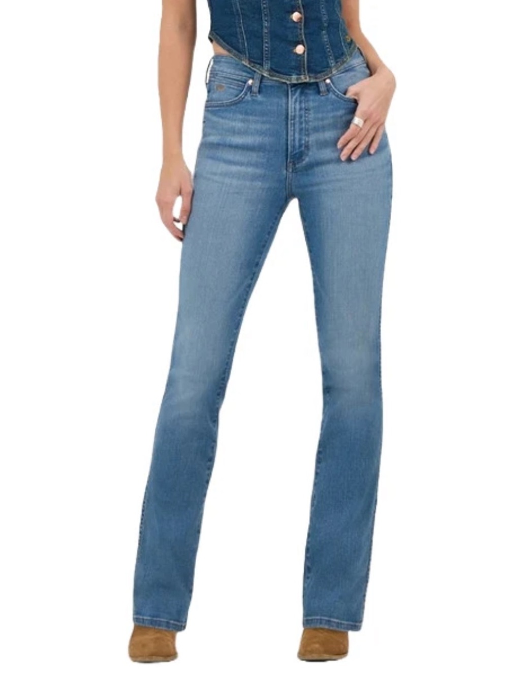 Wrangler Women's Laney Wilson Baskin’ Blue Flare Jeans Size 26 NWOT
